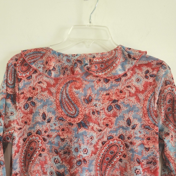 Chaps Denim Women's Floral Paisley Print Blouse Size Large - Picture 4 of 6